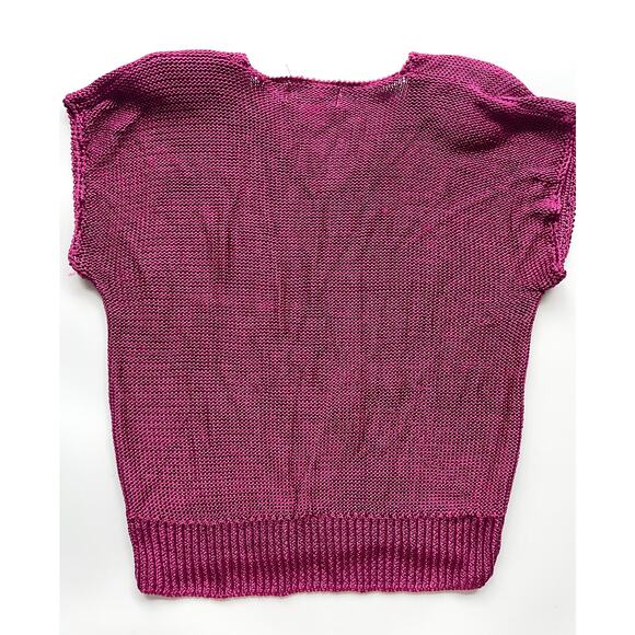 Women's Vintage 80s Christian Dior Separates Slouchy Short Sleeve Sweater Size M - Picture 8 of 8